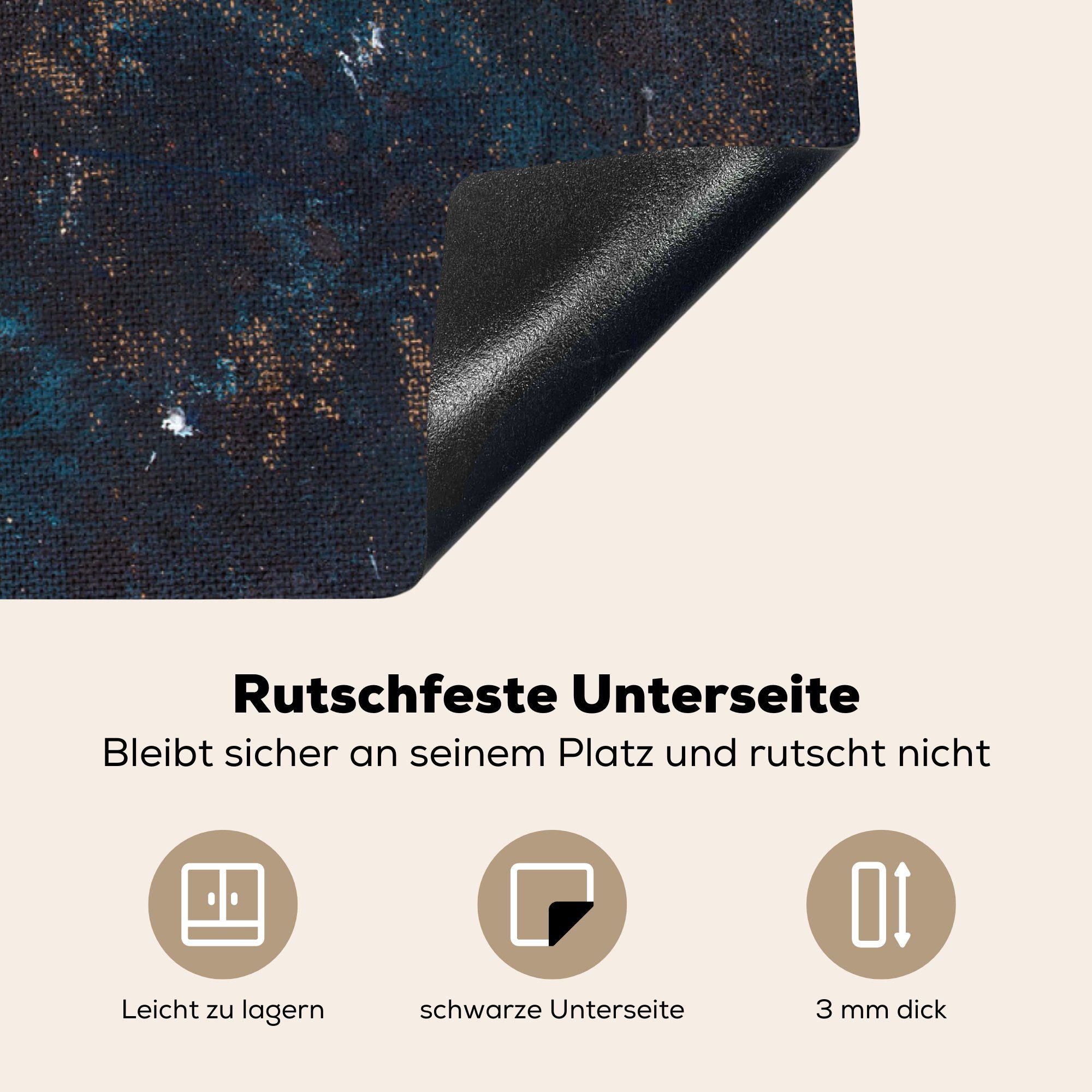 MuchoWow Herdblende-/Abdeckplatte Beton - cm, Abdeckplatte für Induktionsschutz Vintage Ceranfeldabdeckung, (1 küche Arbeitsplatte tlg), - - 83x51 für Herd, Vinyl, - Rost