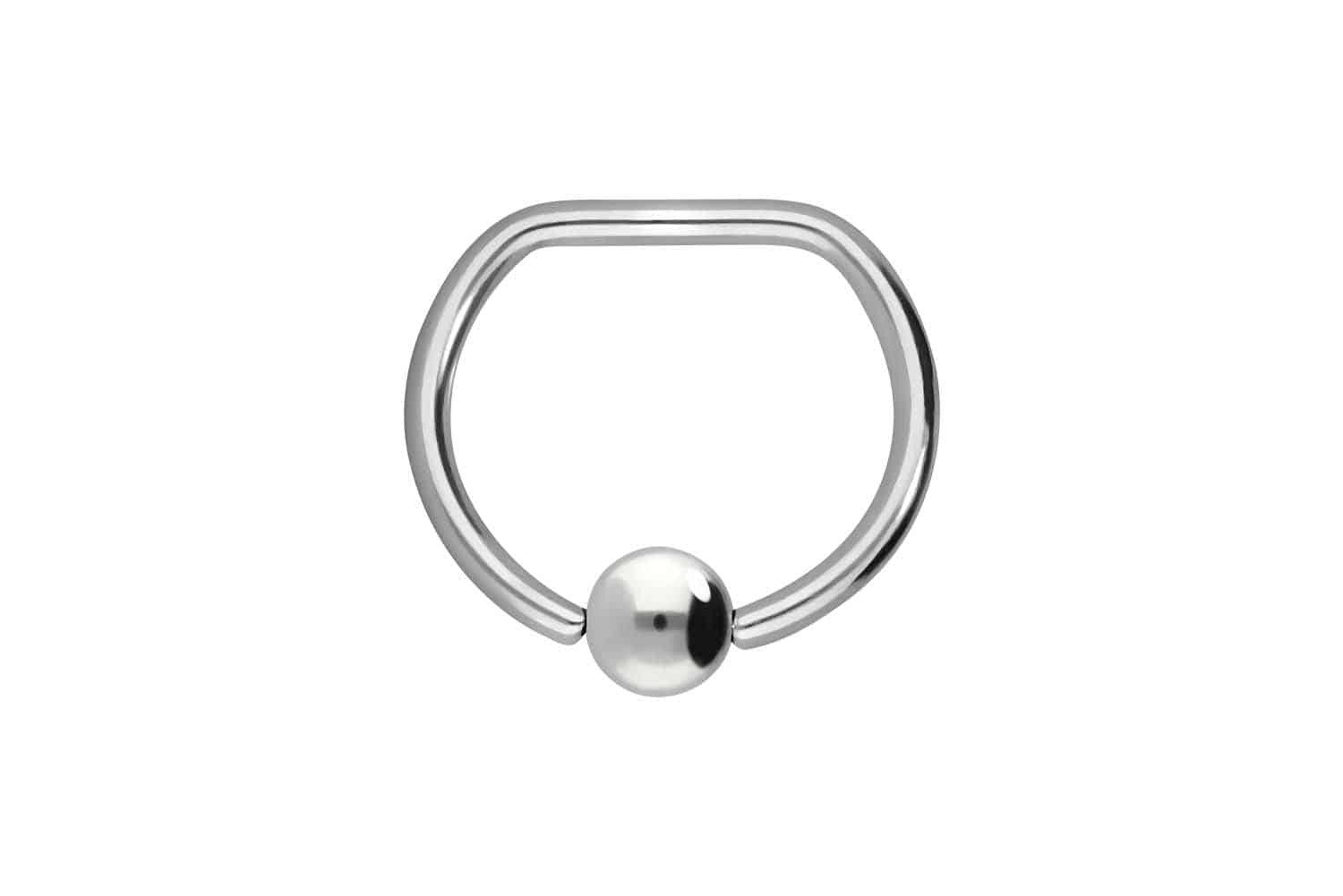 Brustwarzenpiercing Chirurgenstahl Klemmkugelring D-FORM