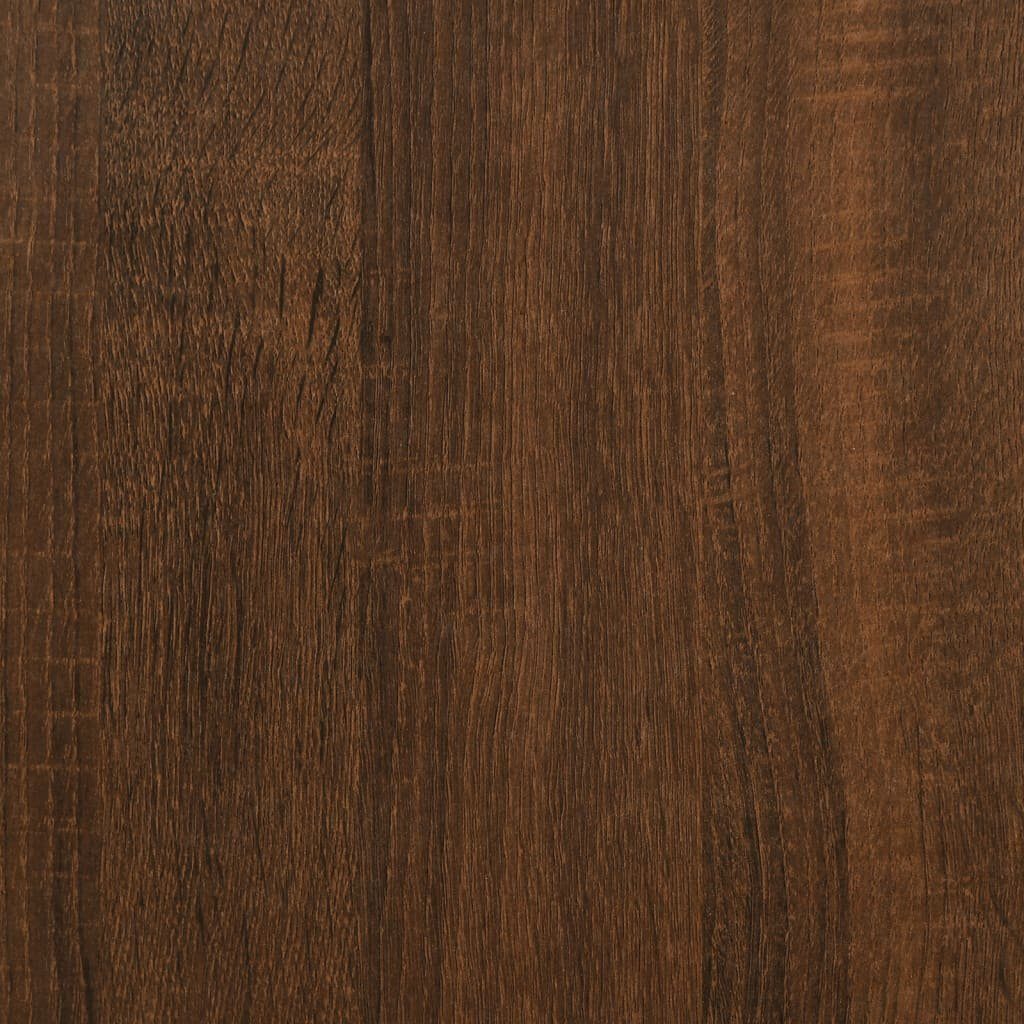 furnicato Beistelltisch Holzwerkstoff Eiche 180x30x75 Konsolentisch cm und (2-St) Eisen Braun