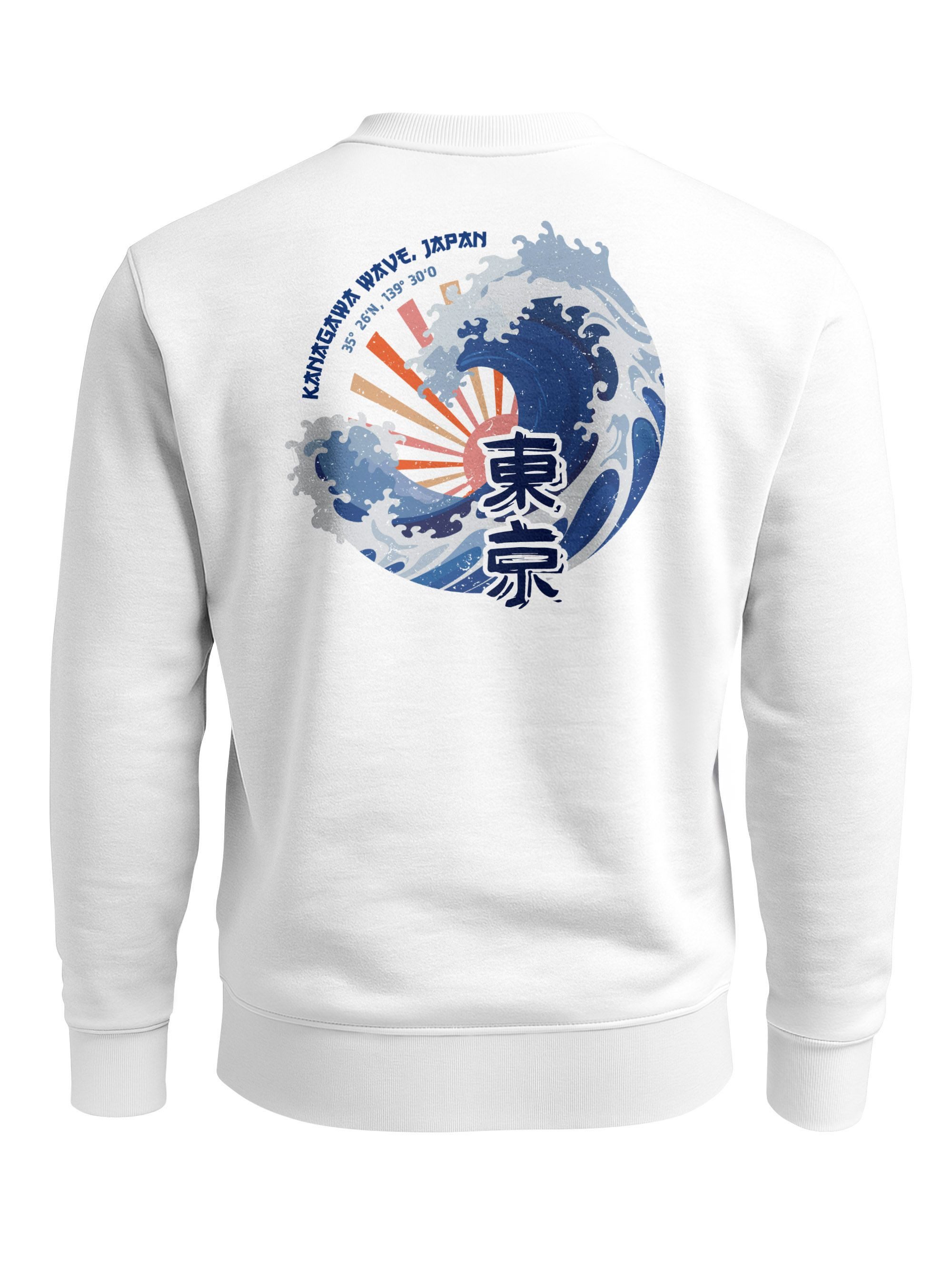 Sweatshirt Sweatshirt Herren Pullover mit Backprint Tokyo Schriftzeichen und