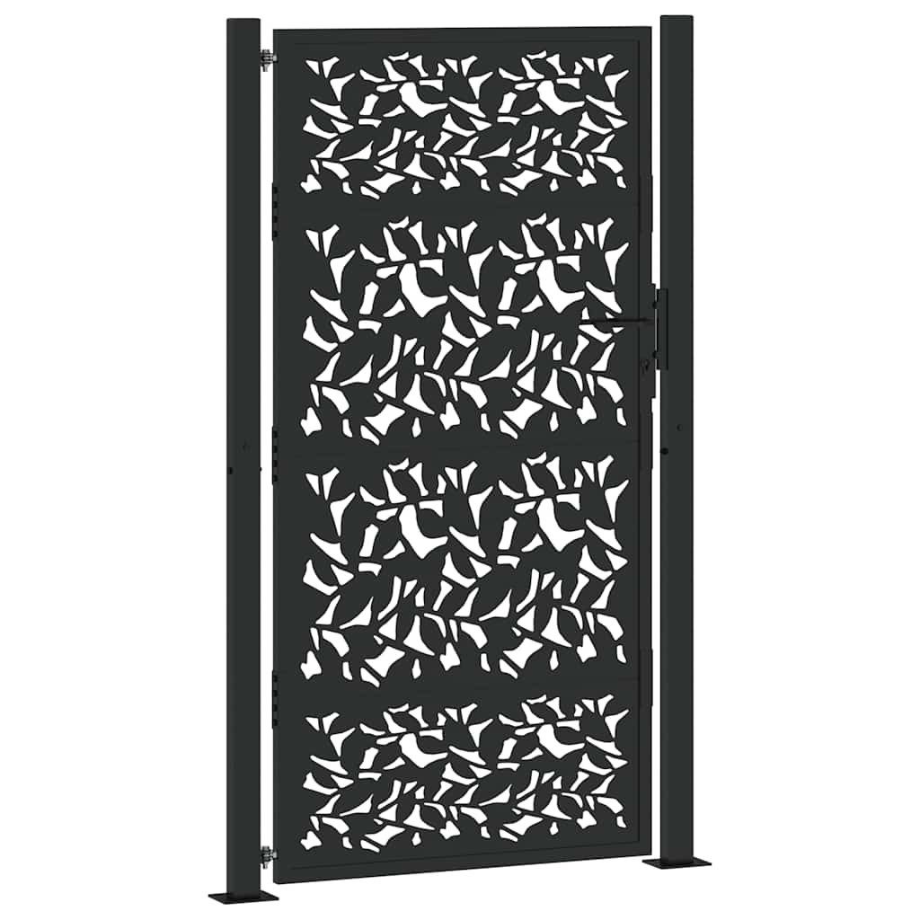 Gartentor Gartentor Schwarz 100x175 cm Stahlblatt-Design