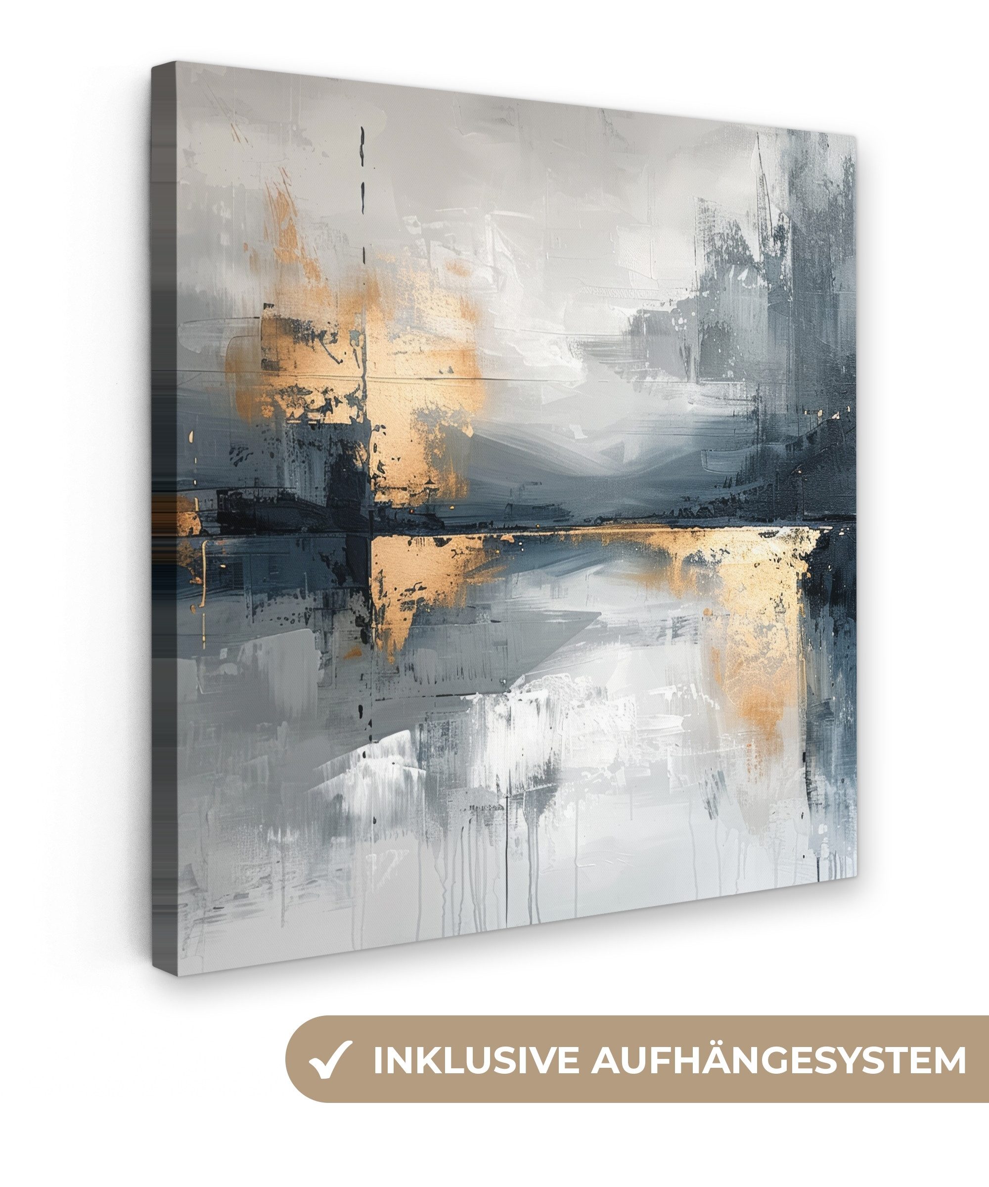 OneMillionCanvasses® Leinwandbild Abstrakt - Farbe - Kunst - Gold, Fotodruc günstig online kaufen