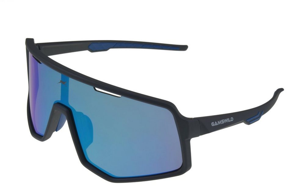 Gamswild Sonnenbrille WS4042 Sonnenbrille Fahrradbrille Skibrille Damen  Herren Unisex TR90 Unisex, lila, schwarz-blau, schwarz-rot, grün