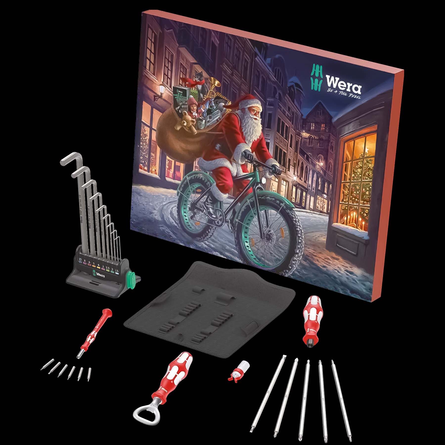 Wera Adventskalender 2023 – 30-teilig – Bit- & Winkelschlüssel-Set – inkl. Micro-Bits (1-tlg)