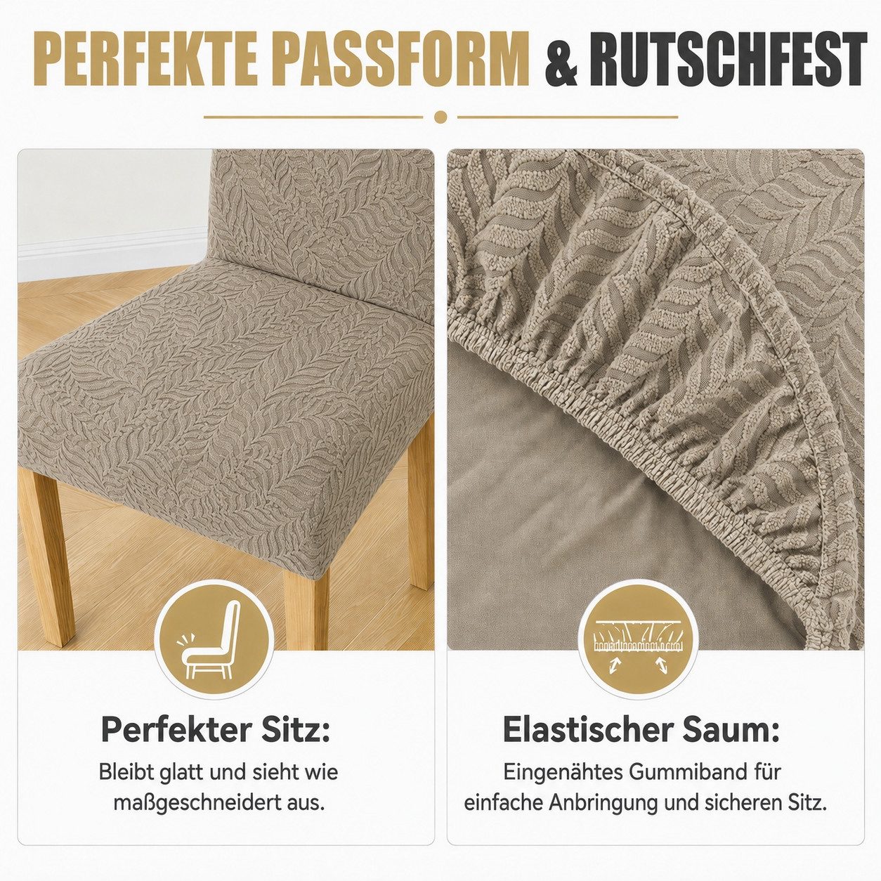 BlingBin Stuhlhusse Stretch Stuhlhussen für Esszimmer,waschbar Dekoration Stuhlschutz, Komfort Stuhlbezug für Küche Esszimmer Hotel Bankett – Bild 5 von 5