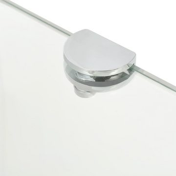 furnicato Wandregal Eckregale 2 Stk. mit verchromten Halterungen Glas Transparent