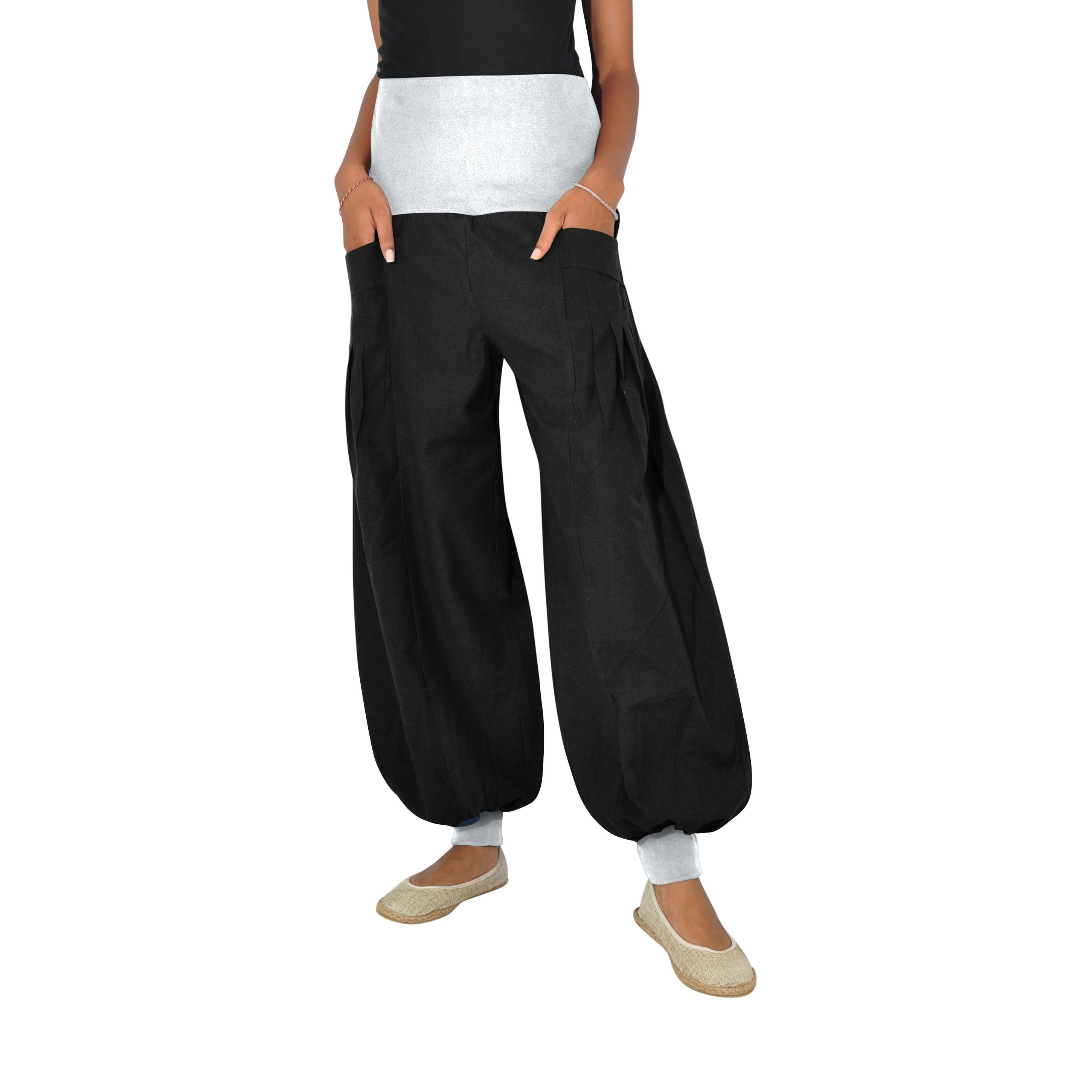Pumphose Haremshose Damen, Baumwolle, Yogahose Damen Aladinhose Pluderhose