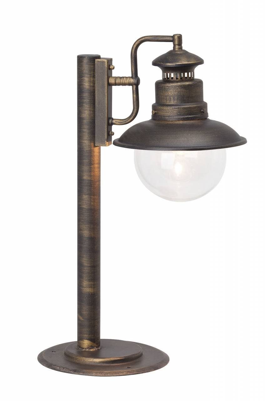 Brilliant Außen-Stehlampe Artu, Lampe Artu Außensockelleuchte 53cm schwarz gold 1x A60, E27, 60W, ge | Pollerleuchten