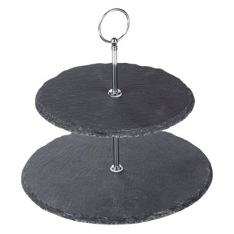 Haushalt International Etagere Etagere aus Schiefer, 2er Maße: ca. 20 x 25cm, (1-tlg)
