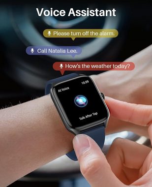 SOUYIE IP67 Wasserdicht für Frauen / Männer Smartwatch (1,96 Zoll, Android / iOS), HD-Touchscreen mit Herzfrequenzmesser, Schrittzähler