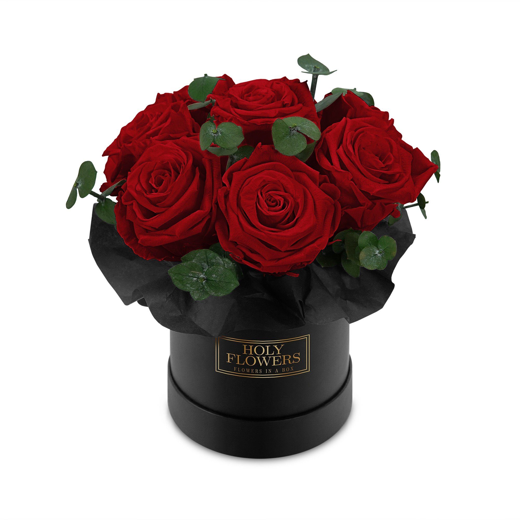 Kunstblume Rosenbox Bouquet mit 7-9 Infinity Rosen I 3 Jahre haltbar I Echte, duftende konservierte Blumen I by Raul Richter Rose, Holy Flowers Rot