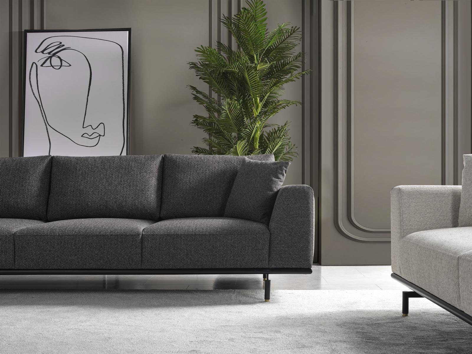 Europa in Sitzer Stoff, Sofa 1 Grau Sofas Design Teile, Sofa Viersitzer Modern Made JVmoebel 4