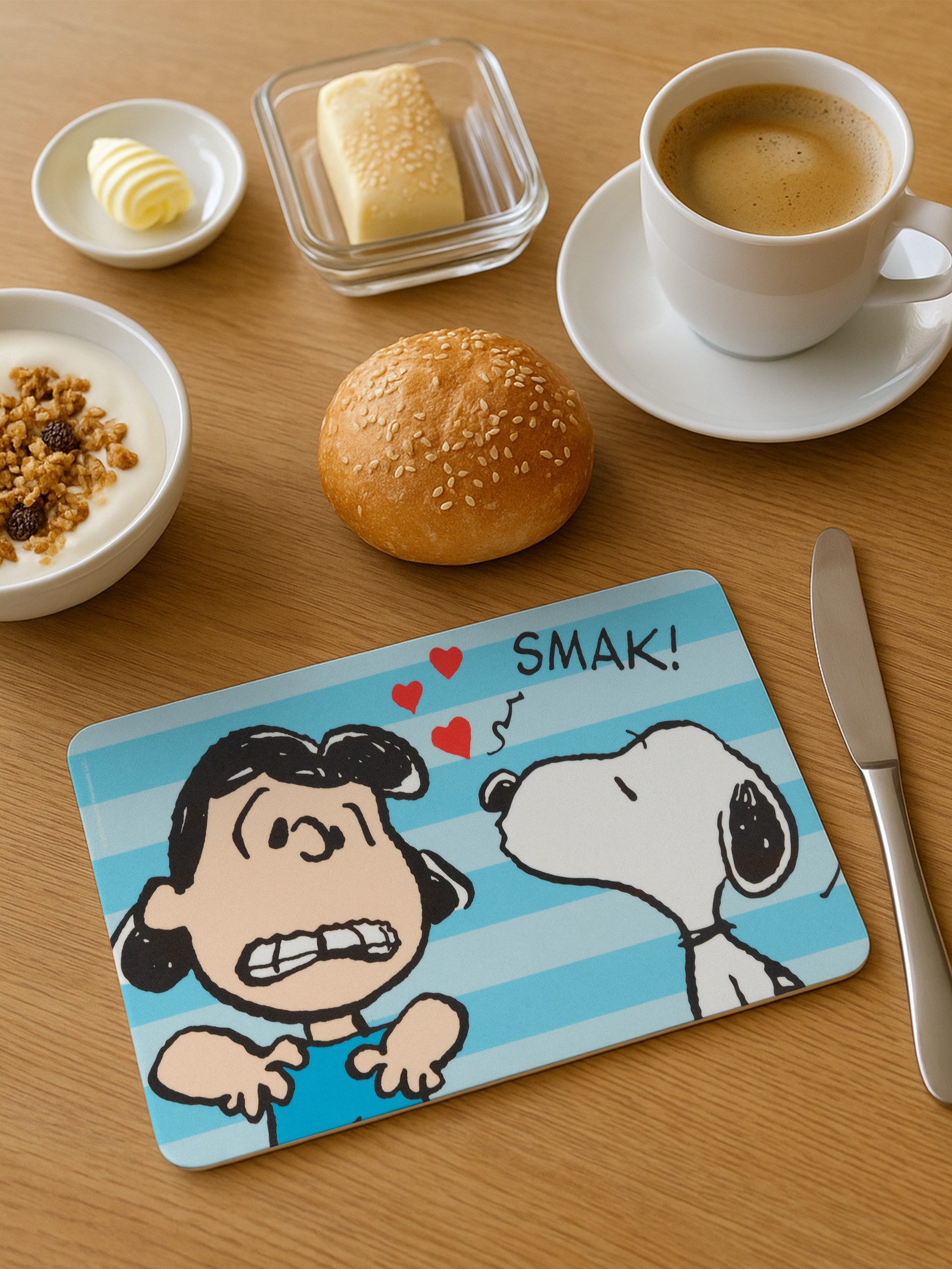 United Labels® Frühstücksbrett Peanuts Snoopy Brettchen Kuss Smak! Schneidebrettchen, Resopal – Bild 3 von 5