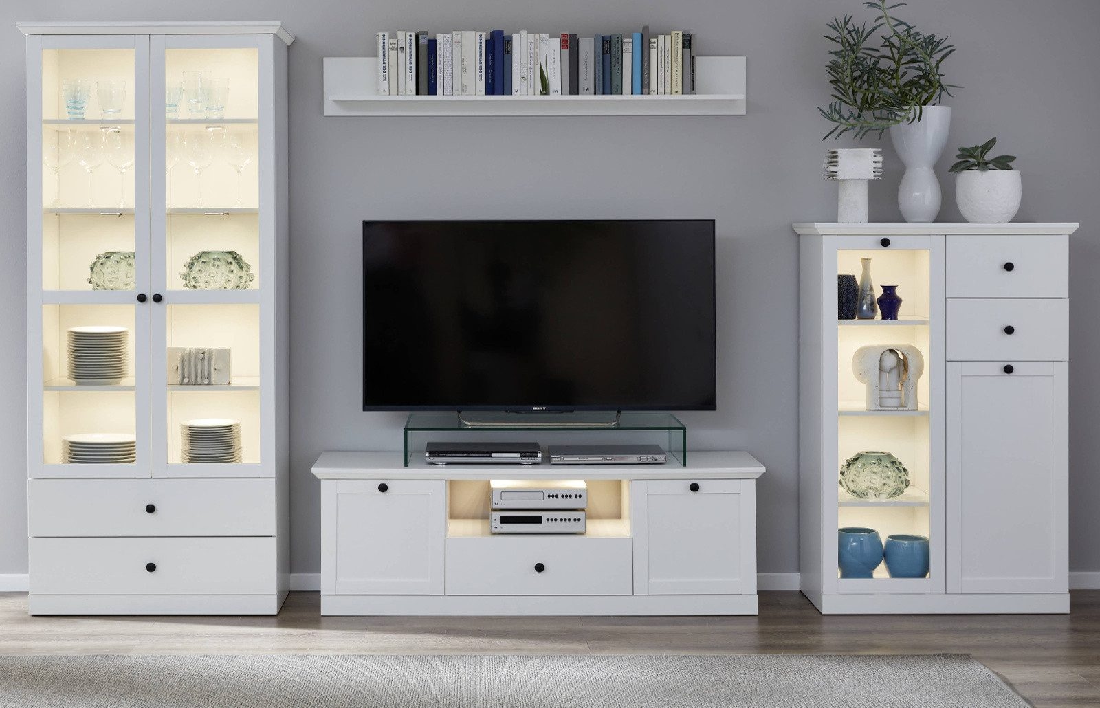 trendteam Wohnwand Baxter, (in weiß Landhaus, günstig online kaufen