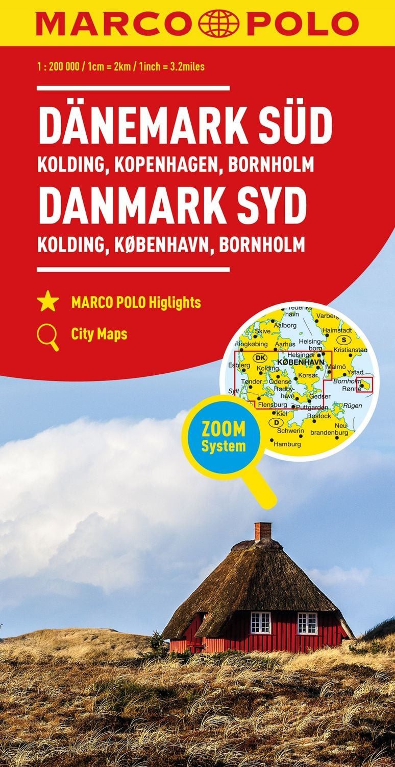 MARCO POLO Regionalkarte Dänemark Süd 1:200.000 / Marco Polo Verlag, Kolding, Kopenhagen, Bornholm