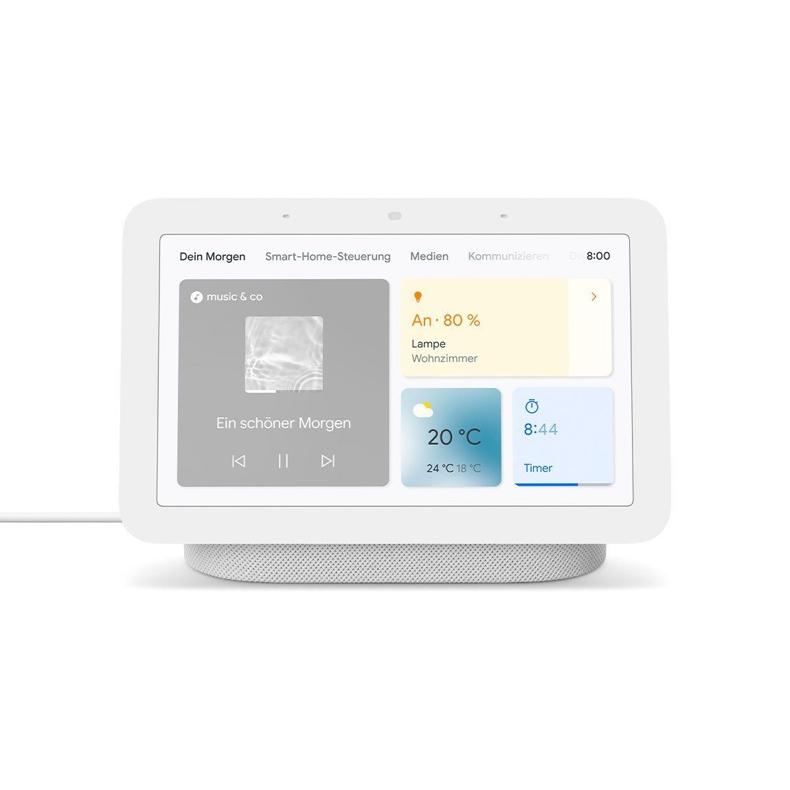 Google Nest Hub 2. Generation Smart Assistant Bluetooth Display Kreide Multiroom-Lautsprecher