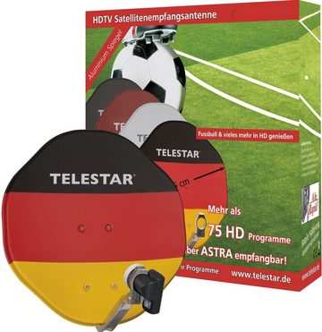 TELESTAR ALURAPID 45cm Aluminium Sat-Schüssel SKYSINGLE HC LNB schwarz-rot-gelb SAT-Antenne