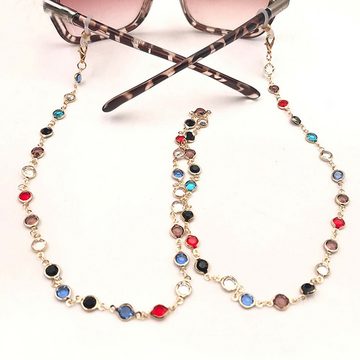 FIDDY Brillenkette Mode bunte Brillenkette Sonnenbrille Perlen Glas Frauen Mädchen