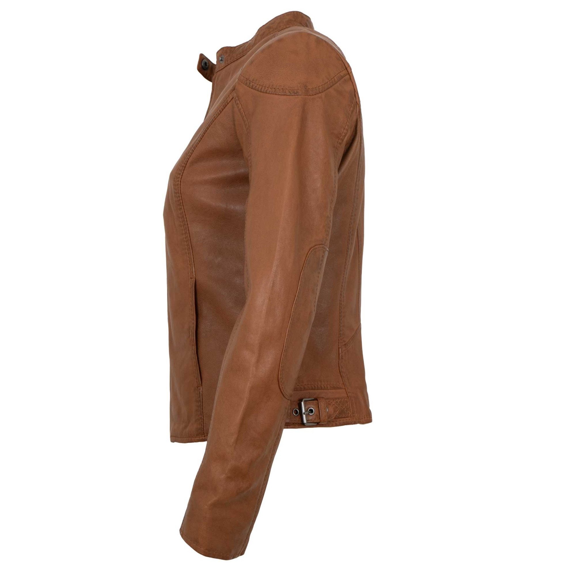 Mauritius Lederjacke MWMaithe Mauritius - Damen Lederjacke Lammnappa cognac