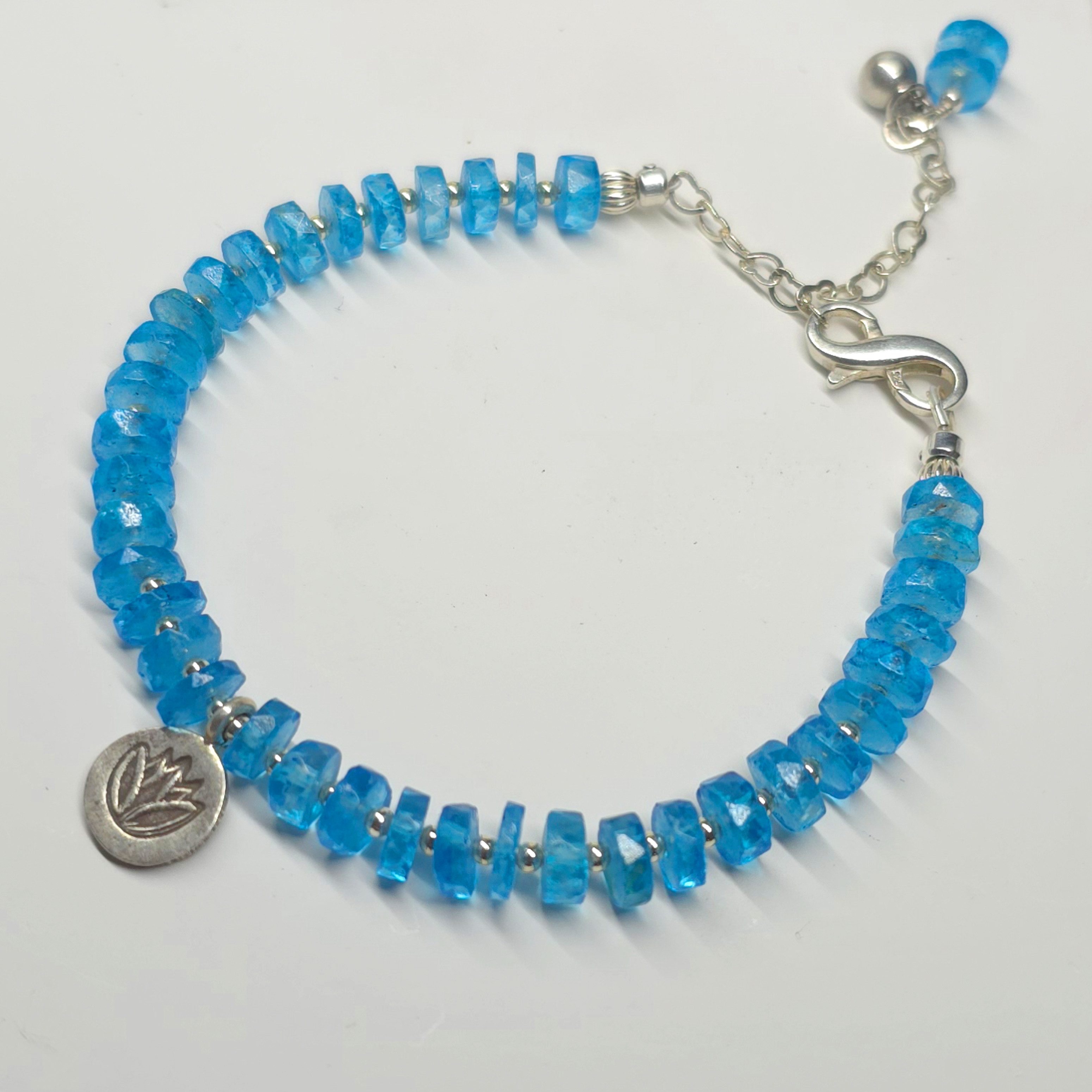 Silberarmband Swiss Blue Topaz Armband Edelstein Schmuck Silber Handmade