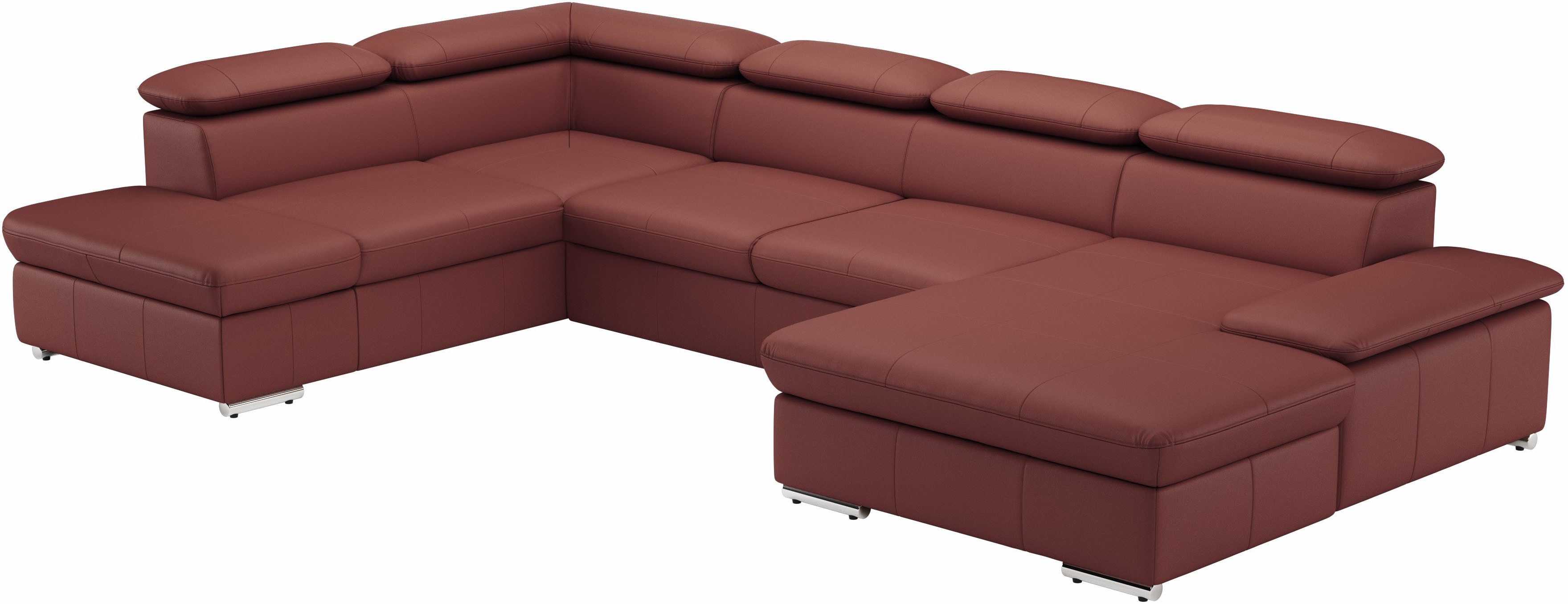 sit&more Wohnlandschaft Valantine U-Form, B: 349 cm, mit Arm- & Kopfteilverstellung, optional mit Bettfunktion