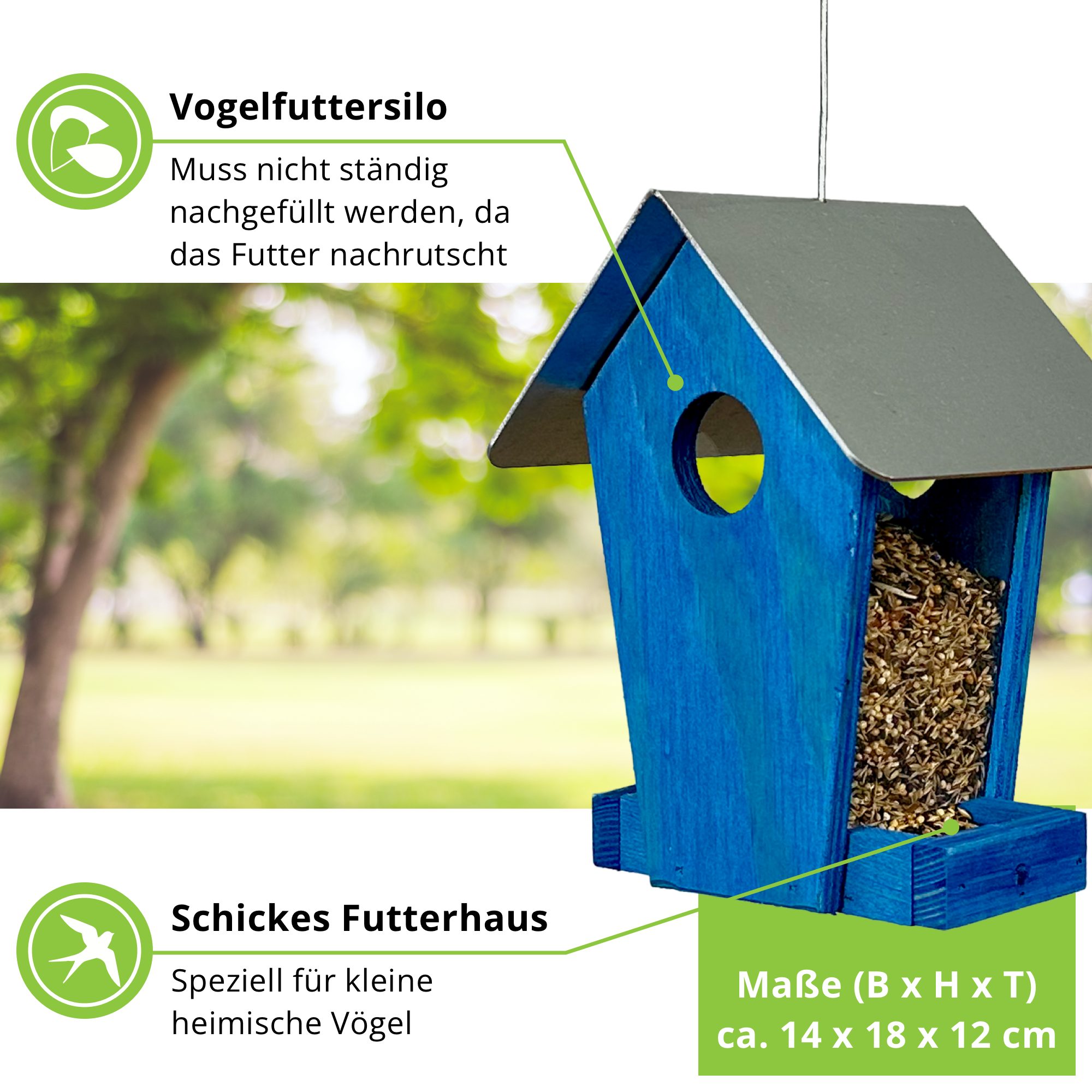gartenetage Vogelhaus Streufuttersilo Schweden – Bunte günstig online kaufen