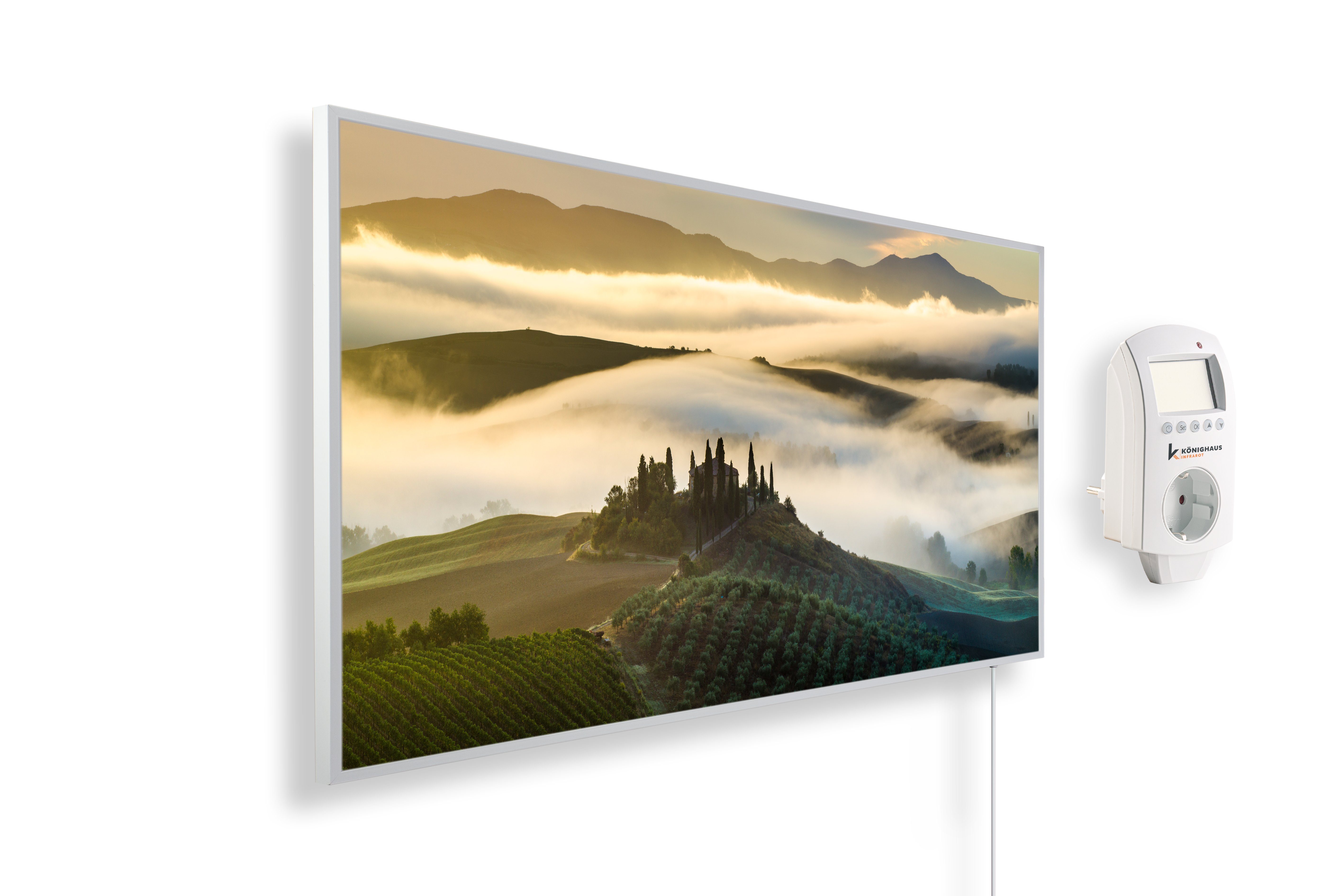 Könighaus Infrarotheizung Bild-Serie 1000W, hohe Effizienz, Made in Germany, sehr angenehme Strahlungswärme Aussicht Toscana