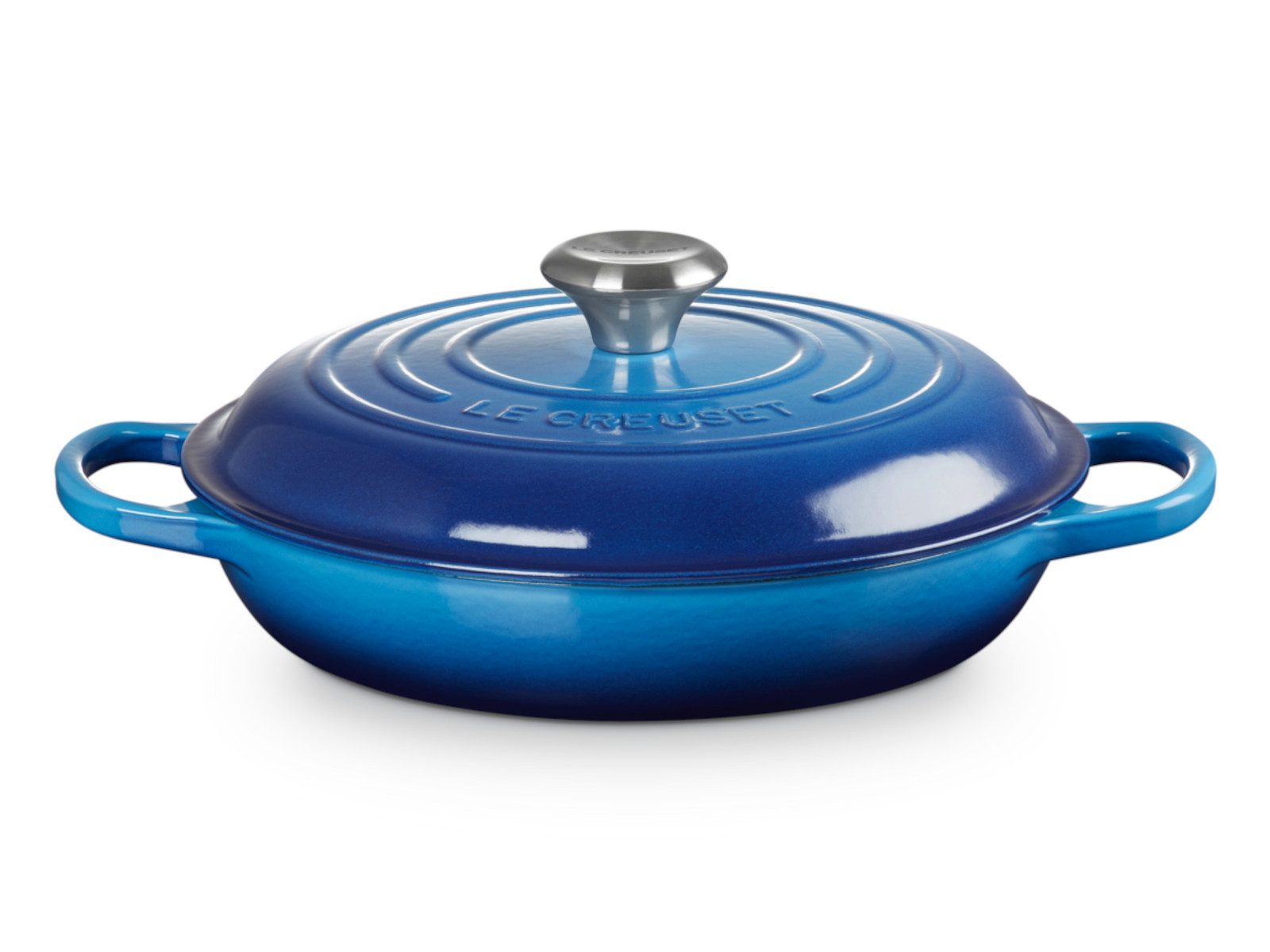 LE CREUSET Kochtopf Gourmet-Profitopf Signature azure 26cm, Emailliertes Gusseisen
