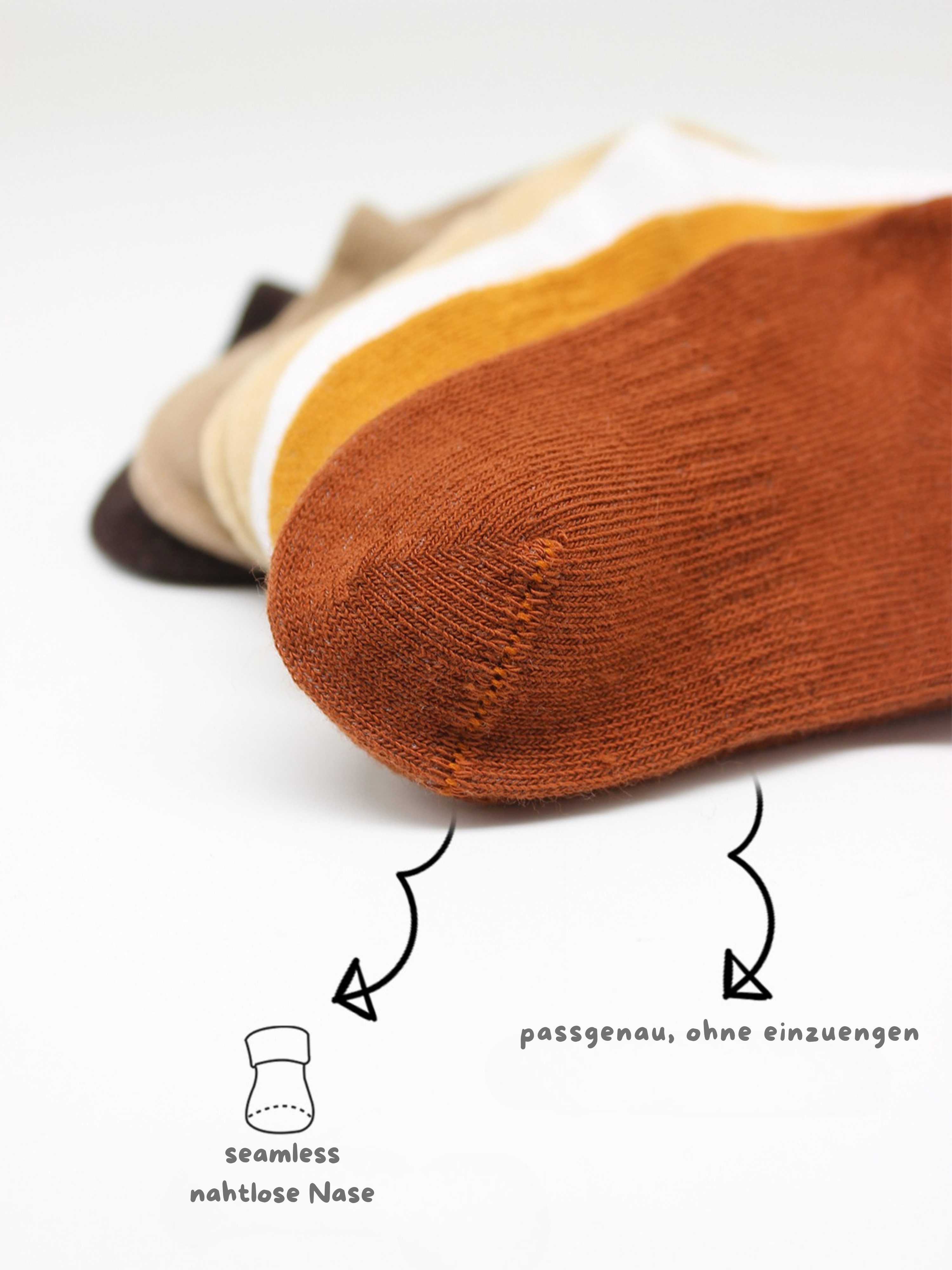 bistyle Sneakersocken (6er Pack) Sneakersocken Babys Jungen Mädchen Babysocken Kurzsocken (Set, 6-Paar, 6er-Pack) Bio-Baumwolle GOTS zertifiziert 0-6 Monate bis 2-3 Jahre