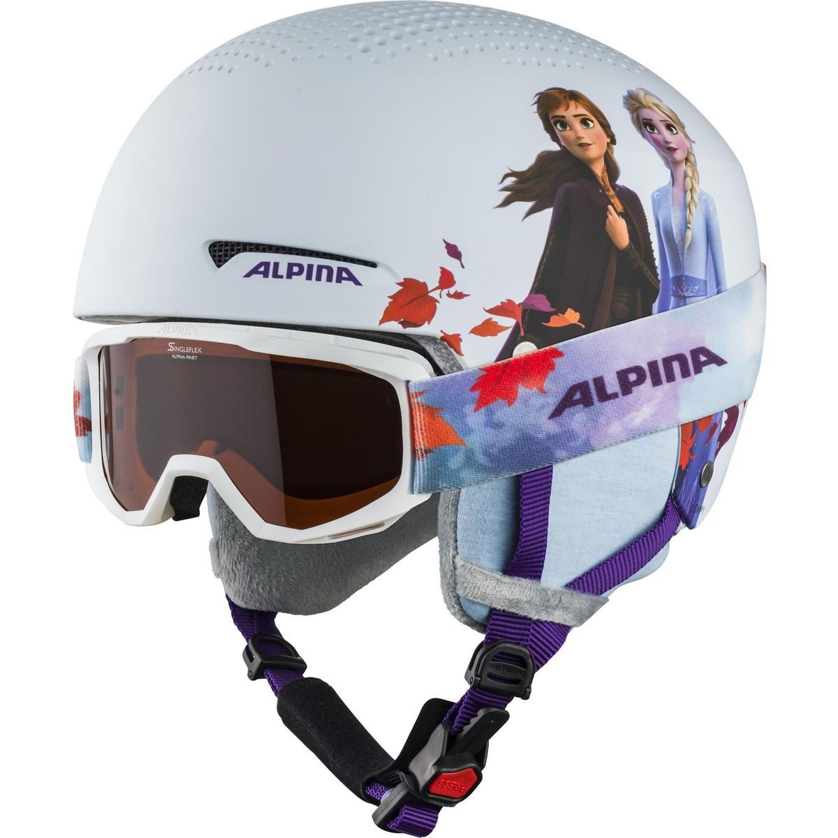 *Alpina* Skihelm Zupo Disney SET, Stilvolles und sicheres Skiset für Kinder mit Helm und Skibrille