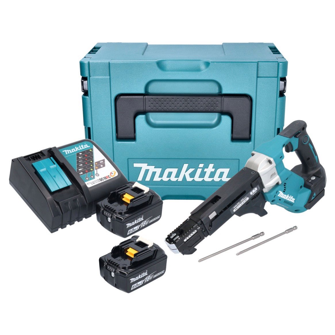 Thumbnail - Makita Akku-Magazinschrauber DFR 551 RGJ Akku Magazinschrauber 18 V 25 - 55 mm Brushless + 2x Akku
