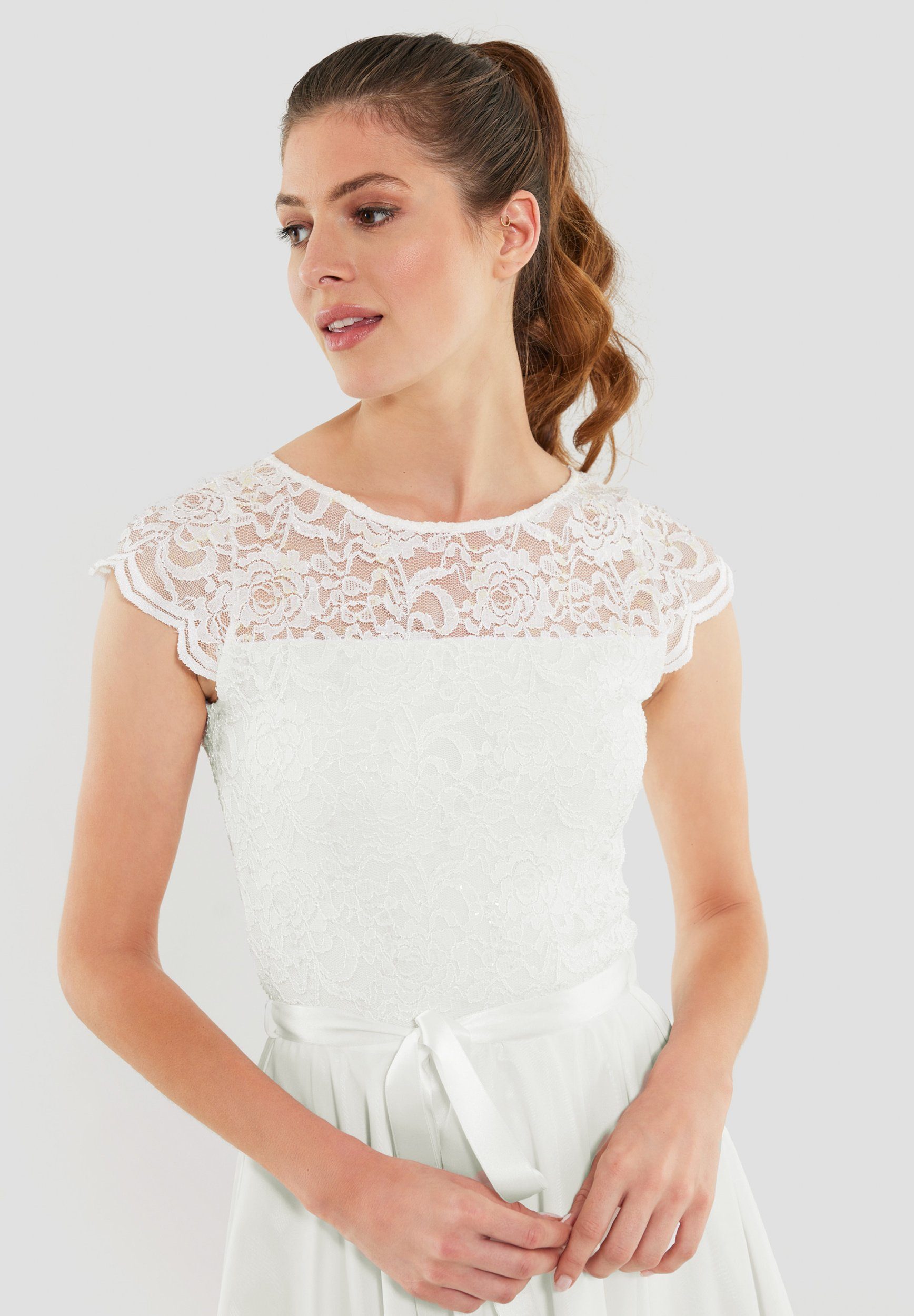 SWING Abendkleid Cocktailkleid aus Spitze und Chiffon