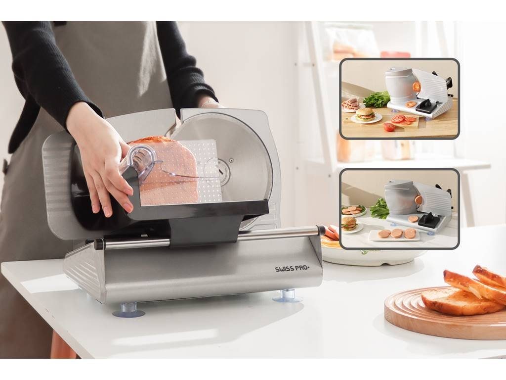 Elektrische Brotschneidemaschine - 150W, Edelstahlschneide, Einstellbare Stärke