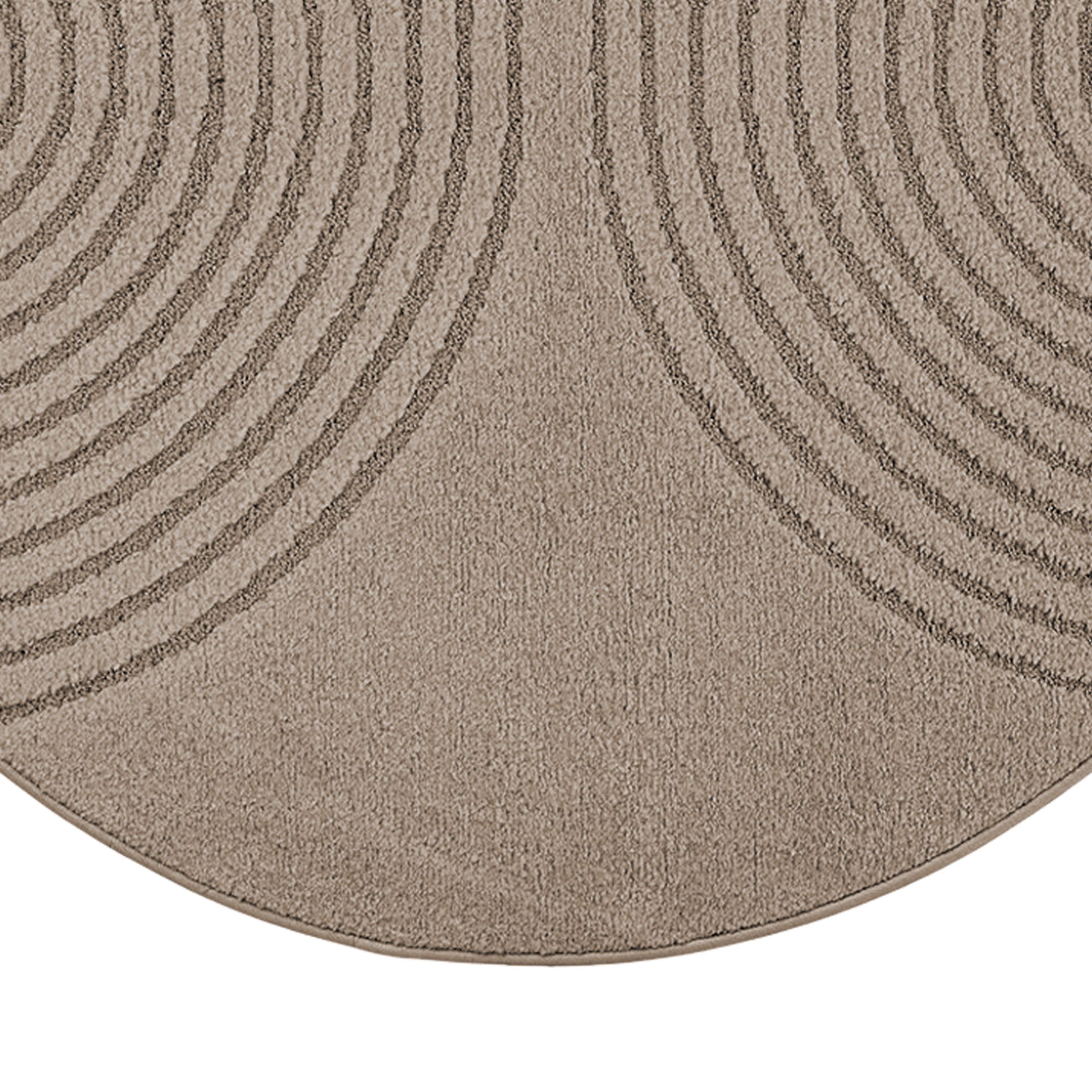TeppichHome24 Teppich Teppich Braun mit 3D-Kreismuster pflegeleicht und robust, rechteckig – Bild 4 von 5