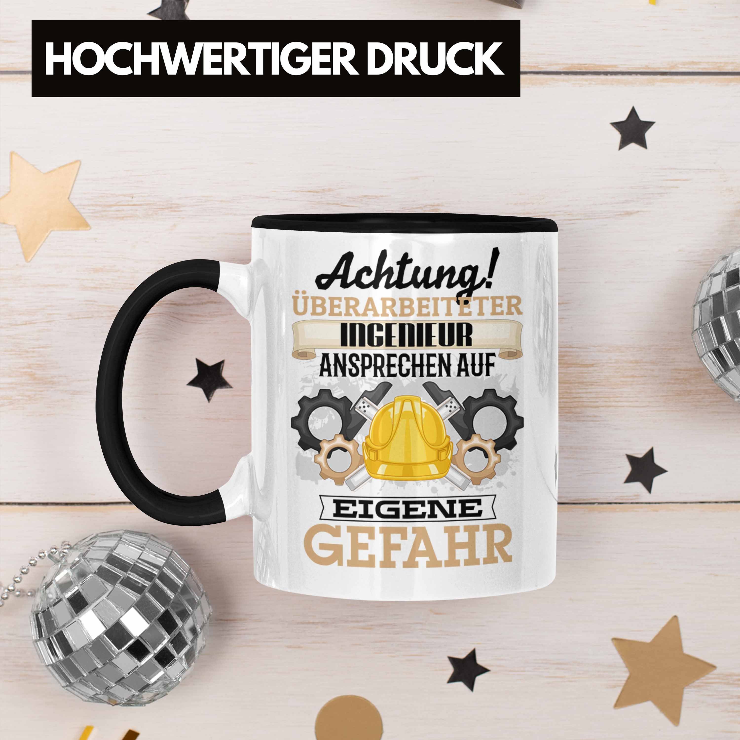 Geschenk für Kaffeebecher Lustiger Schwarz Tasse Trendation Tasse Geschenkidee Ingenieur Spruch