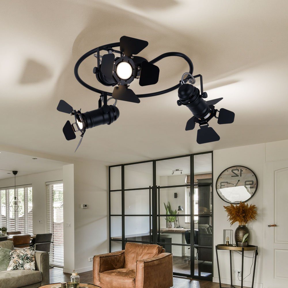 GLOBO LIGHTING Deckenspot, Leuchtmittel nicht inklusive, Kaltweiß, Deckenleuchte schwenkbar Deckenlampe 3-Flammig Deckenstrahler schwarz