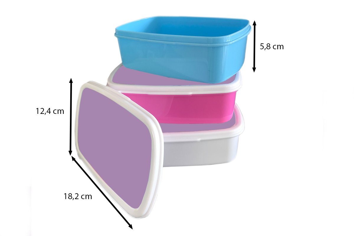 Farbe und Brotdose, für und Violett Farben Lunchbox Mädchen Erwachsene, weiß - - MuchoWow Brotbox Kunststoff, (2-tlg), Kinder Jungs Einfarbig, - - Innenbereich für