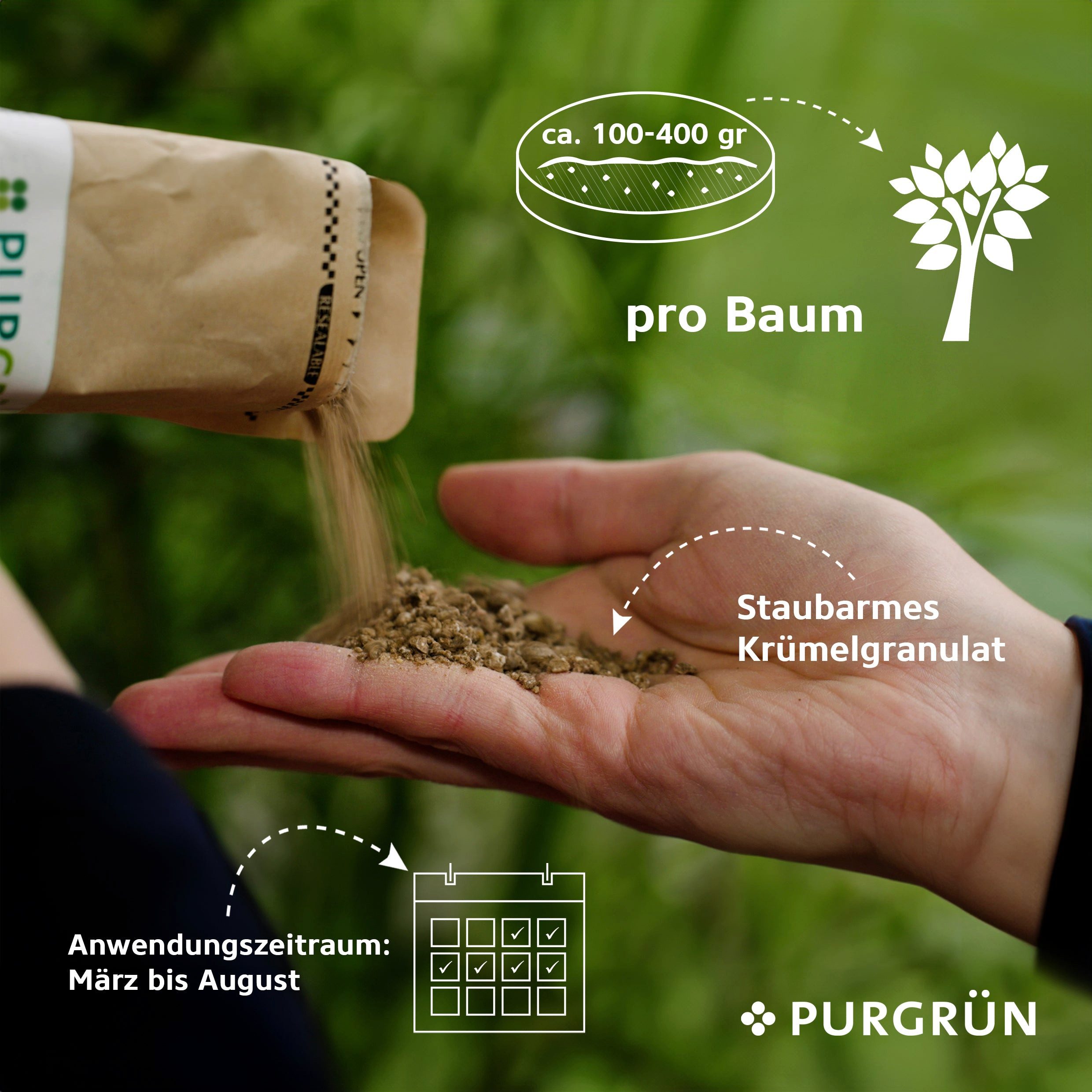 Purgrün Obstdünger Purgrün Bio Apfelbaum Dünger, NPK 6+3+8, Magnesium