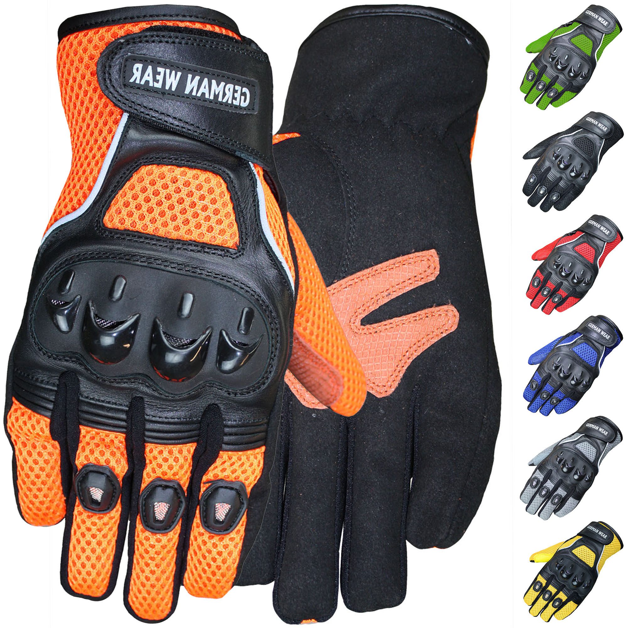 German Wear Motorradhandschuhe GW400G-M9 Motocross Biker Перчатки Leder- & Textilhandschuhe in 6 Цвета(ов)