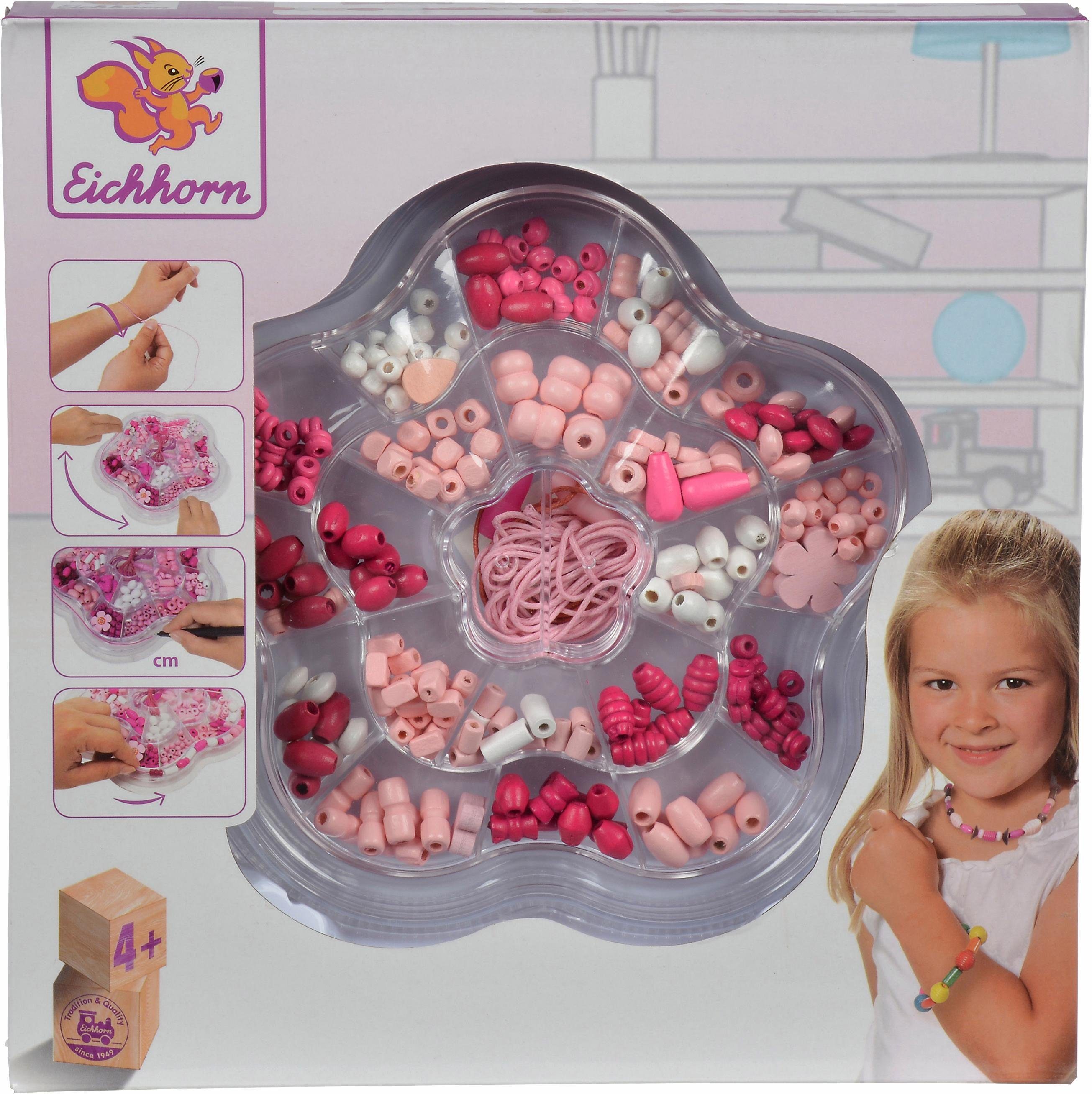 Eichhorn Kreativset Holzperlen-Set Blume, (Set, 275-tlg), Fördert die Kreativität