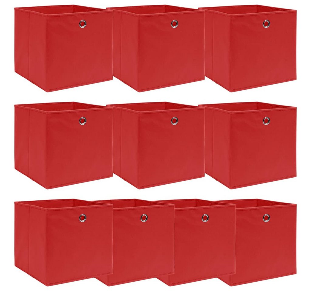 Thumbnail - vidaXL Aufbewahrungsbox, Ordnungsboxen 10 Stk. Rot 32x32x32 cm Stoff