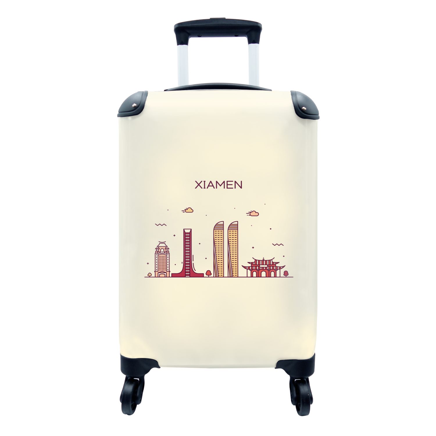 MuchoWow Handgepäckkoffer Xiamen - China - Skyline, 4 Rollen, Reisetasche mit rollen, Handgepäck für Ferien, Trolley, Reisekoffer