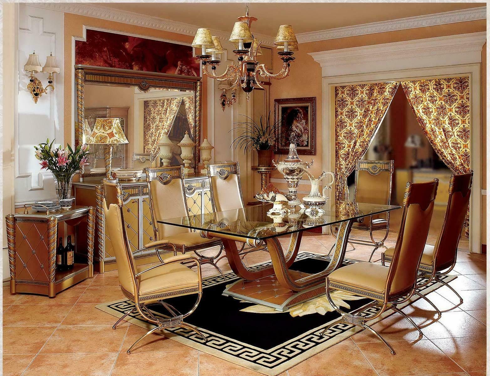 JVmoebel Stuhl, 4x Stuhl Barock Rokoko Stühle Echtes Metall Luxus Designer Stuhl