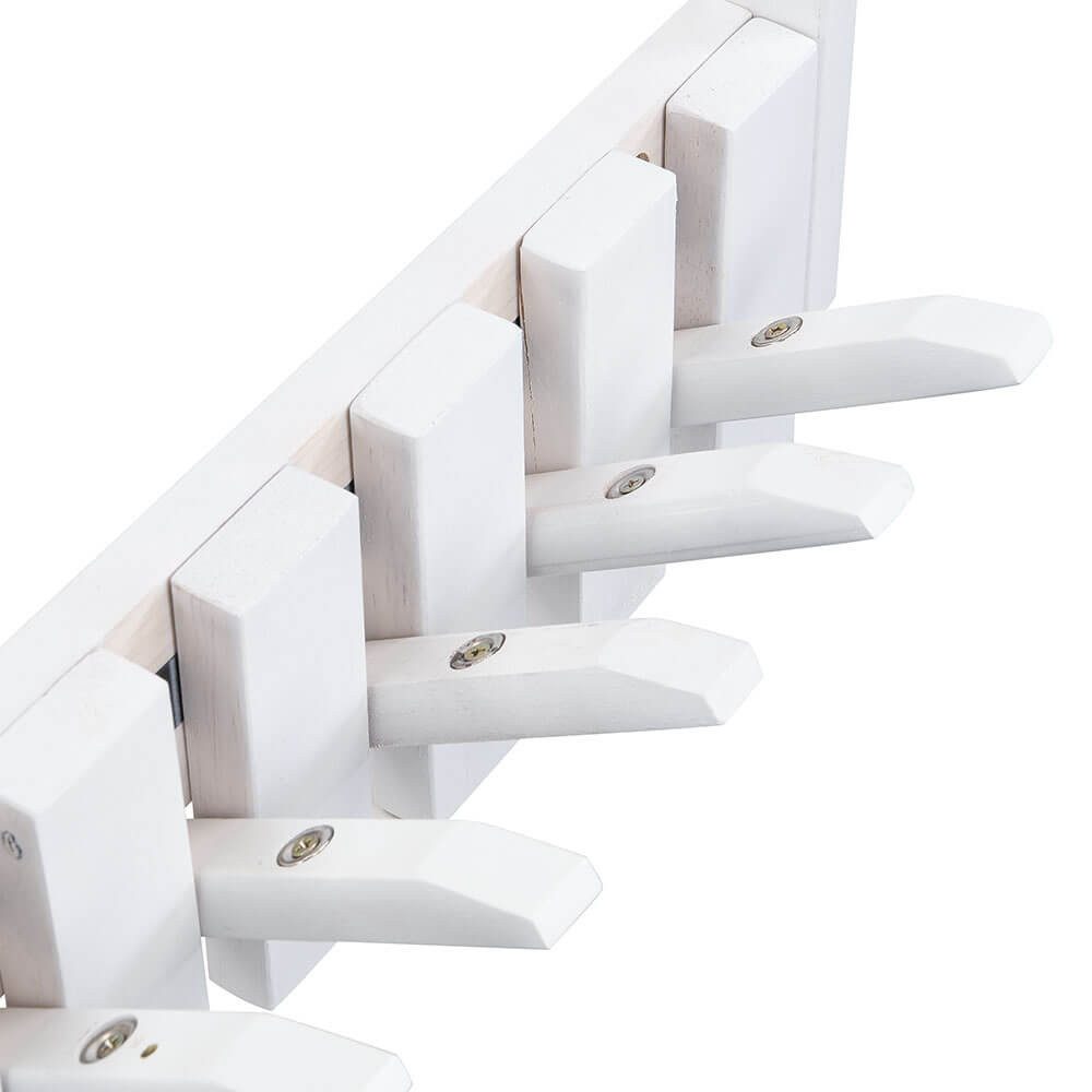 HOME DELUXE Garderobenleiste PORTE - 32cm/56 cm/ 80cm - wählbar, 4 Haken, bewegliche Haken, Garderobe aus Holz