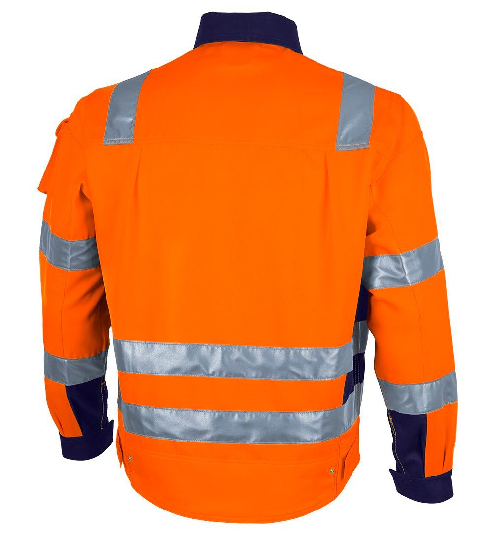 Qualitex Workwear Arbeitsjacke reflektierende PROfessionals Warnschutz-Bundjacke (faserverstätkt) (1-St) Arbeitsjacke mit 7 Taschen - Strapazierfähig - mit Zertifizierung