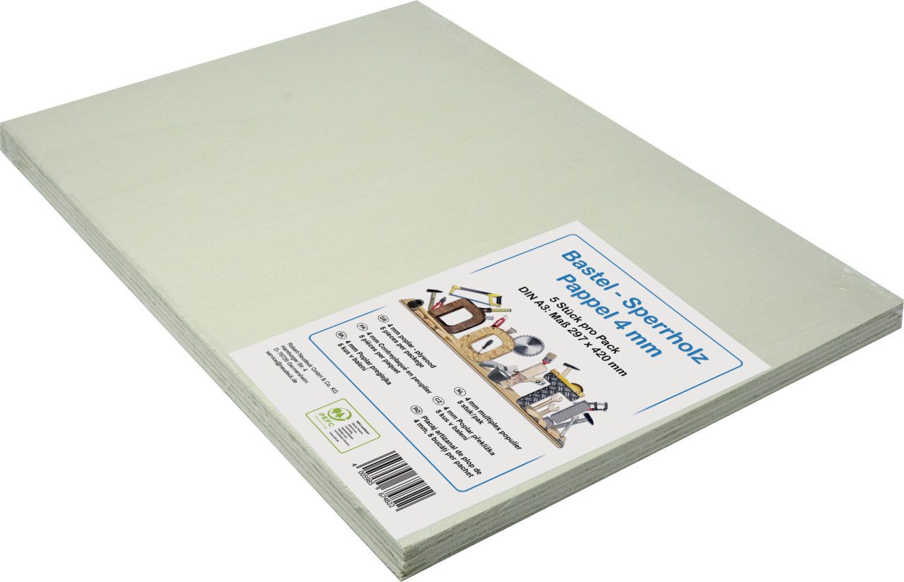 Neudeck Bastelnaturmaterial Bastelsperrholz Pappel DIN A3 42 x 29,7 cm, 4 mm