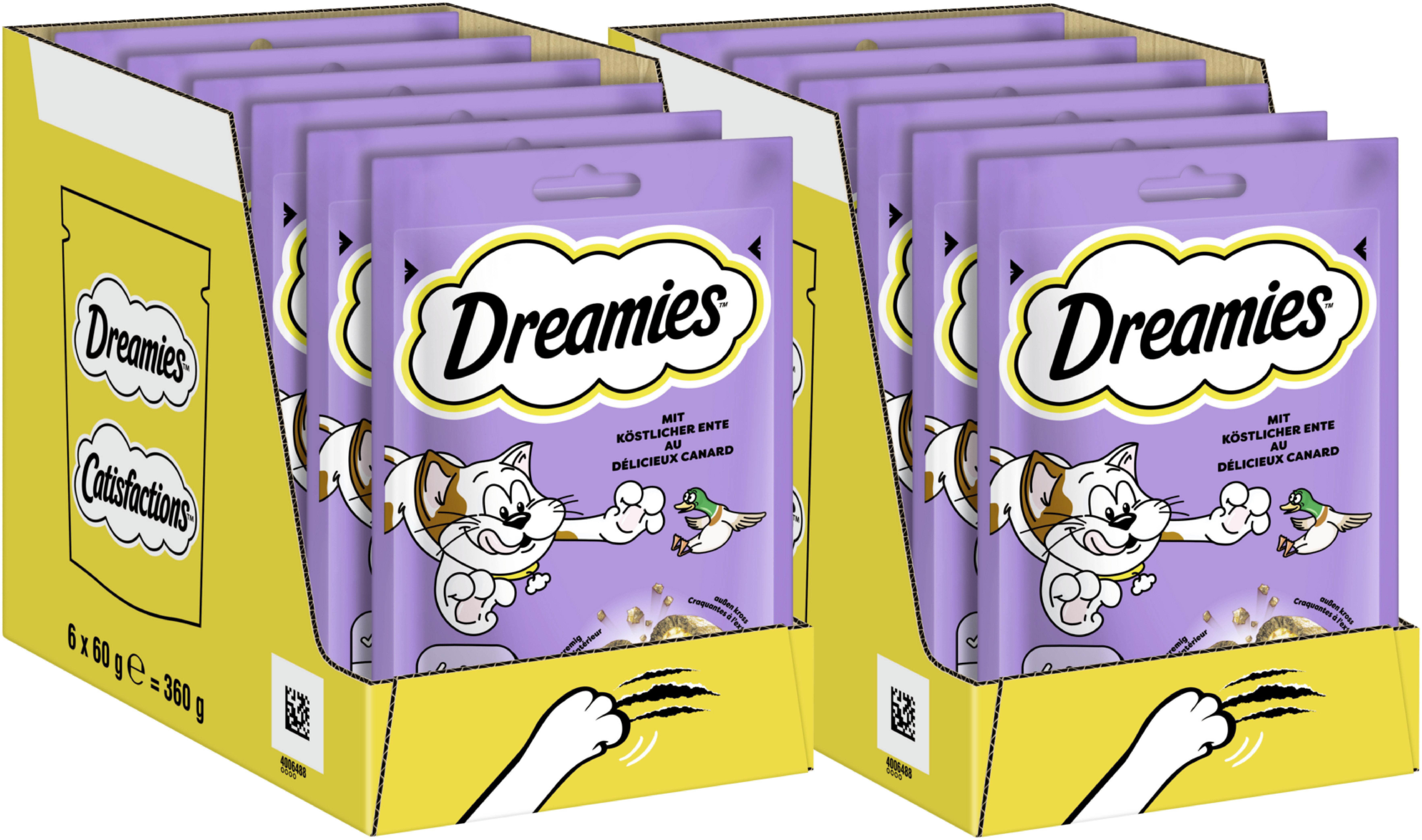 Dreamies DREAMIES™ Ente 12 x 60g, Snack für: Katze