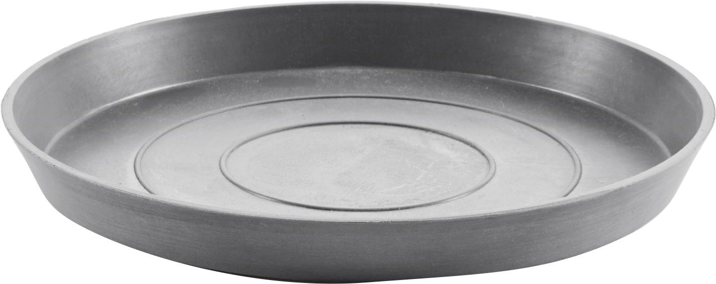 SAUCER Grey, BxTxH: Blumentopfuntersetzer 36,5x36,5x3,5 ECOPOTS cm ROUND