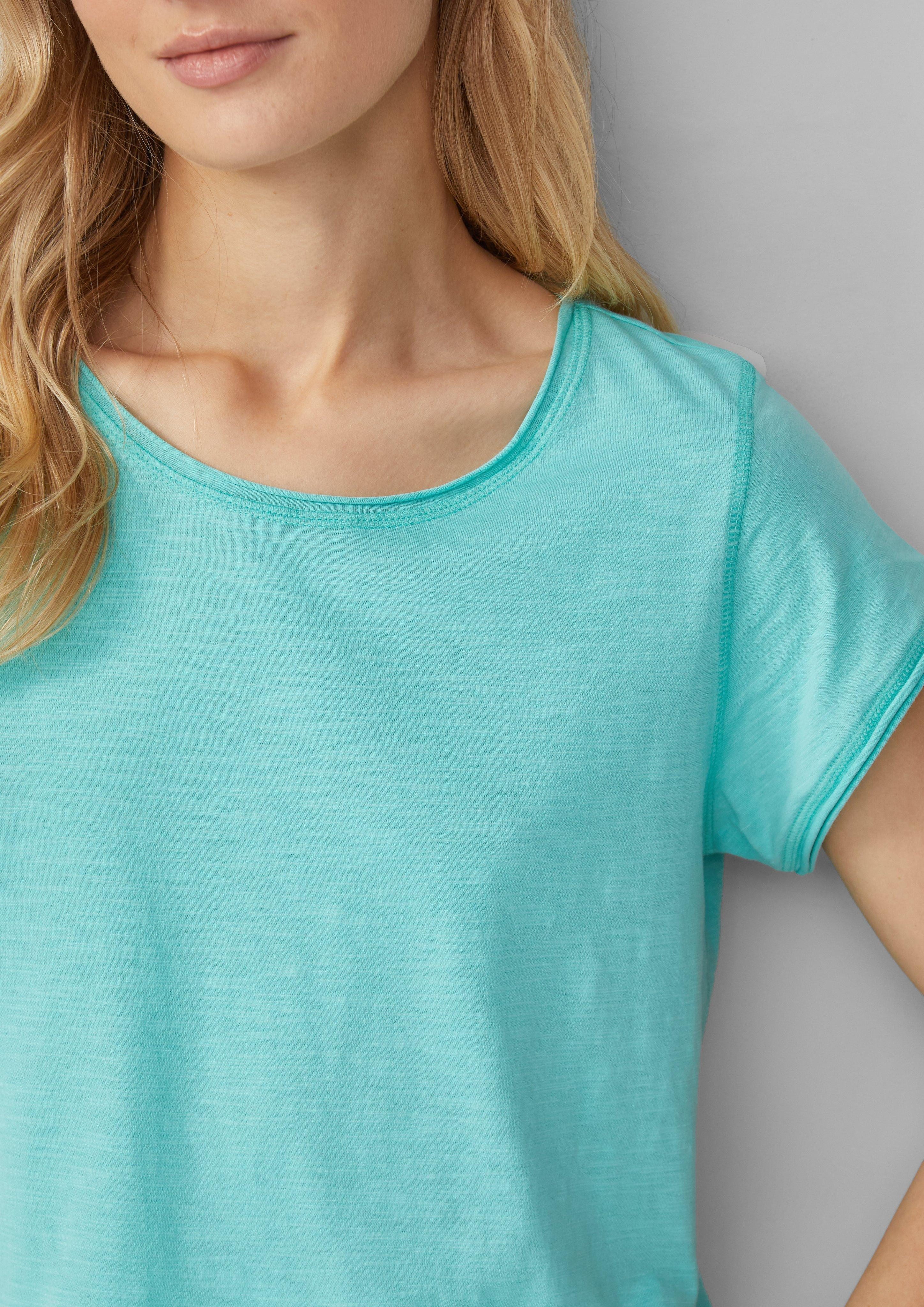 s.Oliver Kurzarmshirt T-Shirt mit Rollkanten und günstig online kaufen