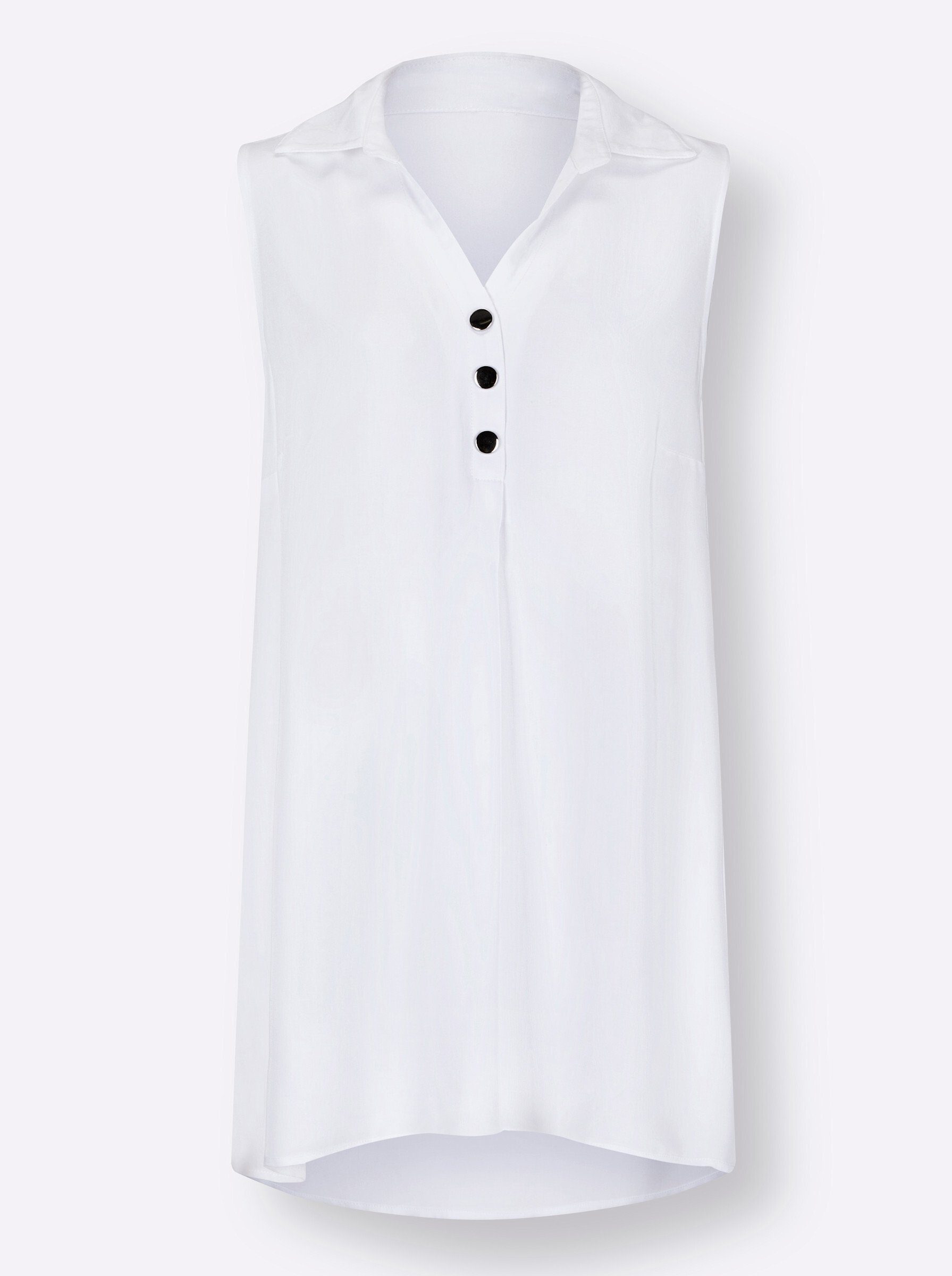 Klassische Bluse Longbluse Ärmellos